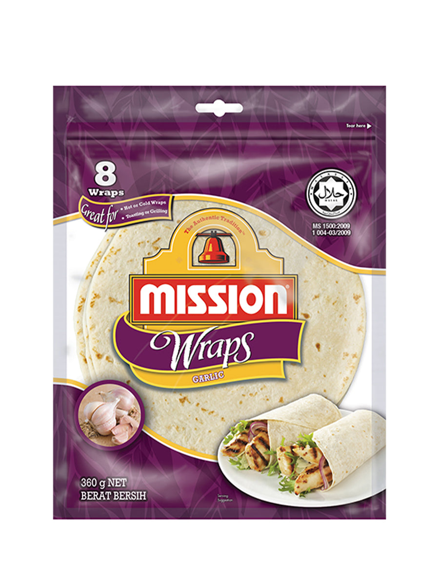 MISSION WRAPS GARLIC 8'S 360GM – Village Grocer - Gamuda Walk